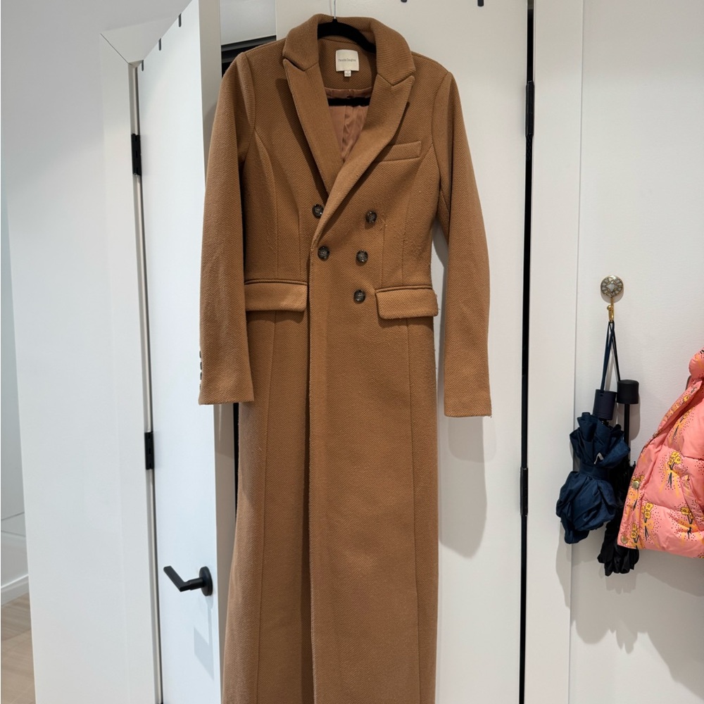 Favorite Daughter Camel Double-Breasted Trench Coat